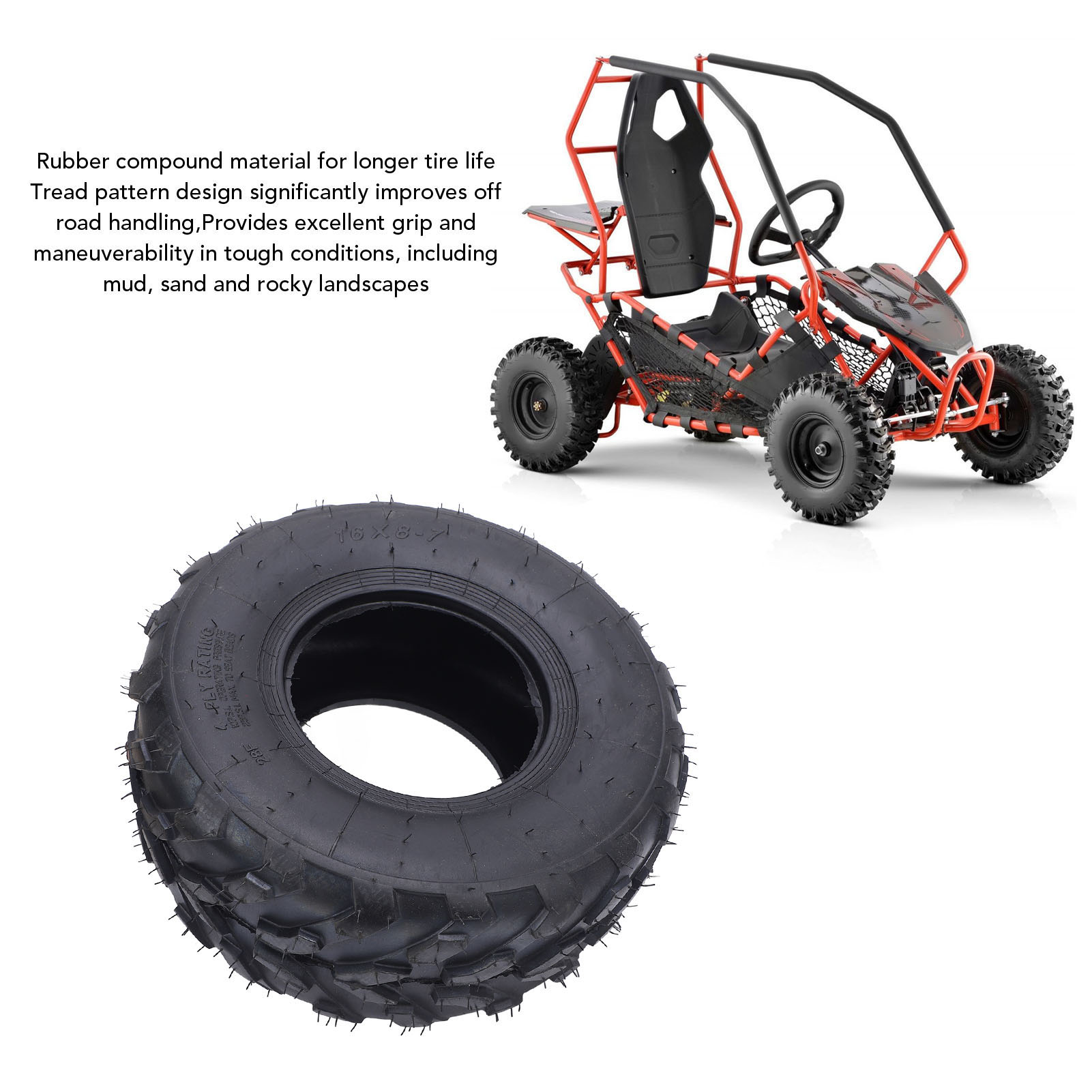 16x8-7 ATV 타이어 7인치 고무 미끄럼 방지 강 - Road Bike Tire 리뷰 및 가격
