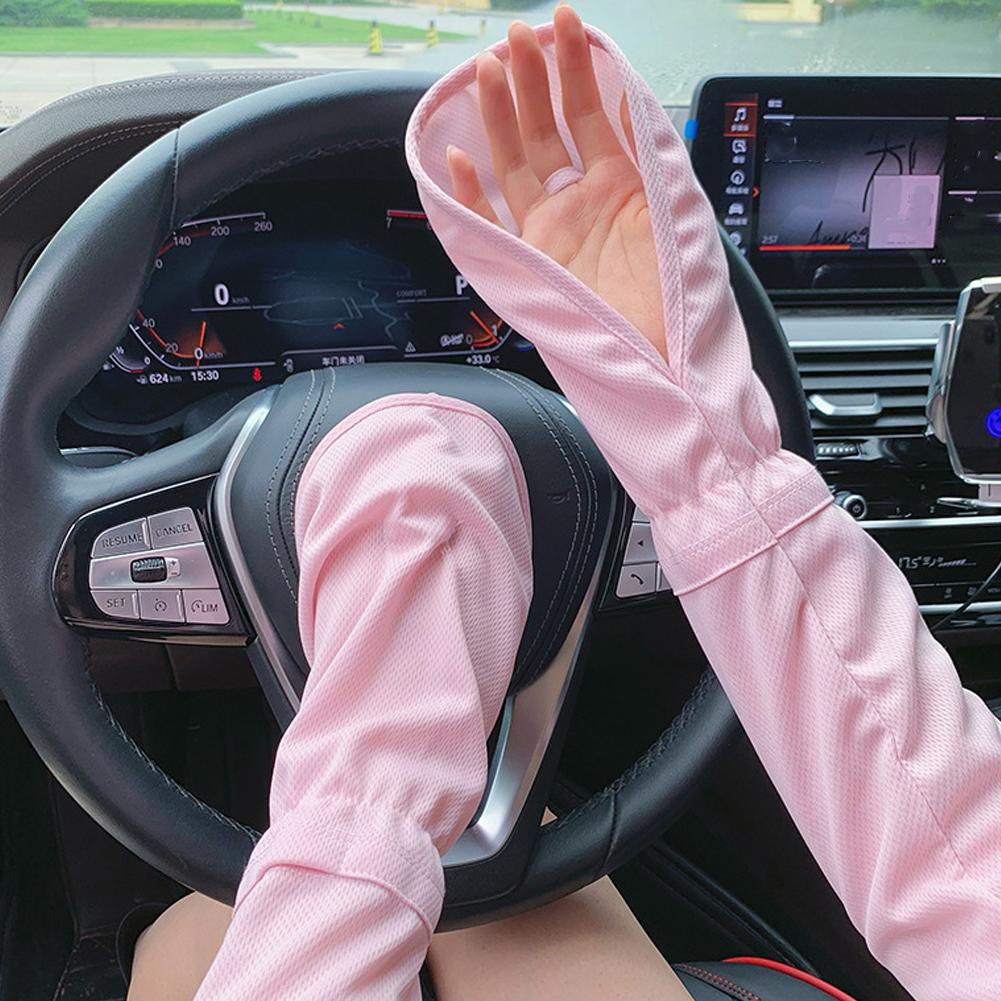 솔리드 컬러 대형 얼음 실크 장갑 여성 운전 선 스크린 - Cycling Gloves 리뷰 및 가격